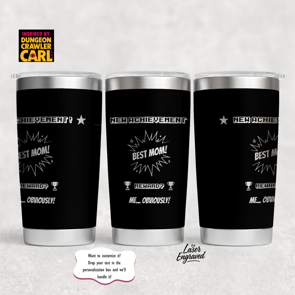 Dungeon Crawler Carl Tumbler | New Achievement Mug | Gift for Mom | Sarcastic Mother's Day Gift | Princess Donut and Mongo