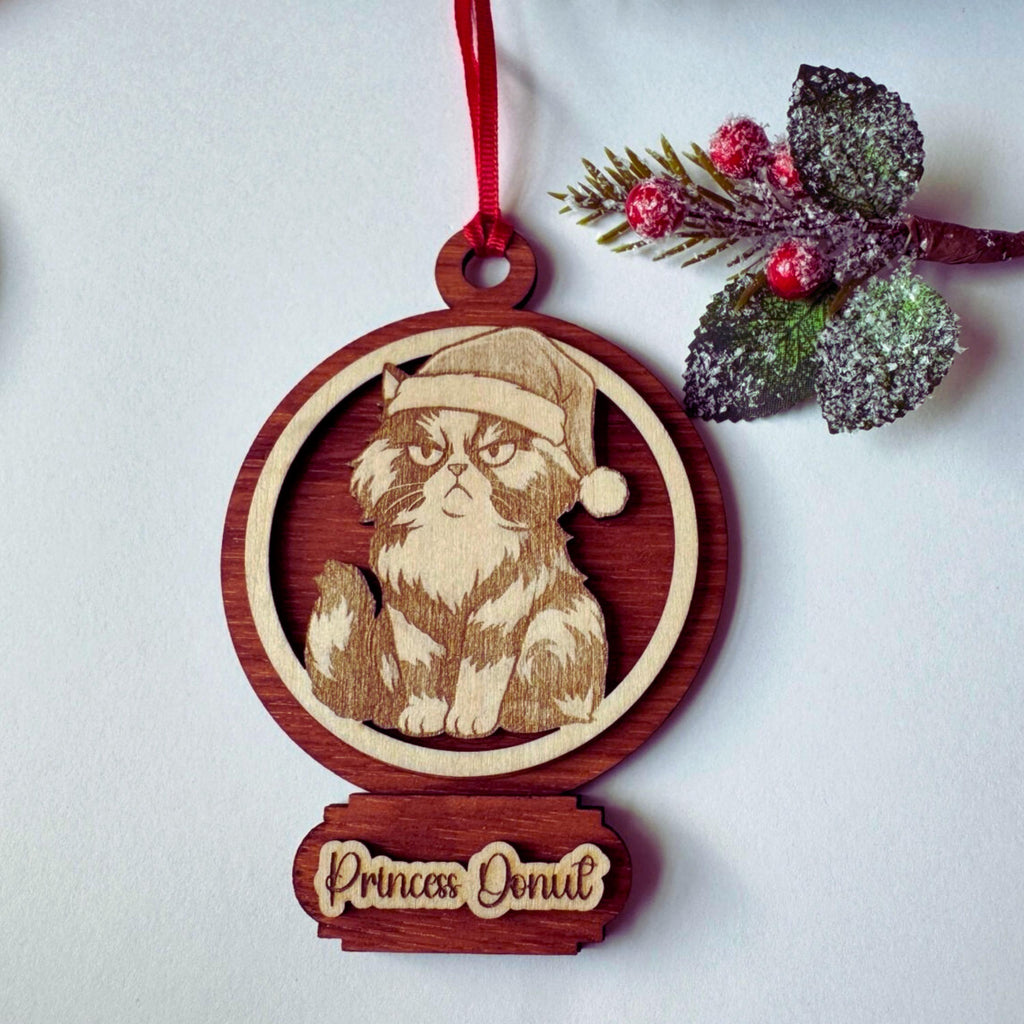 Princess Donut wood ornament - Dungeon Crawler Carl handmade laser engraved Christmas decoration