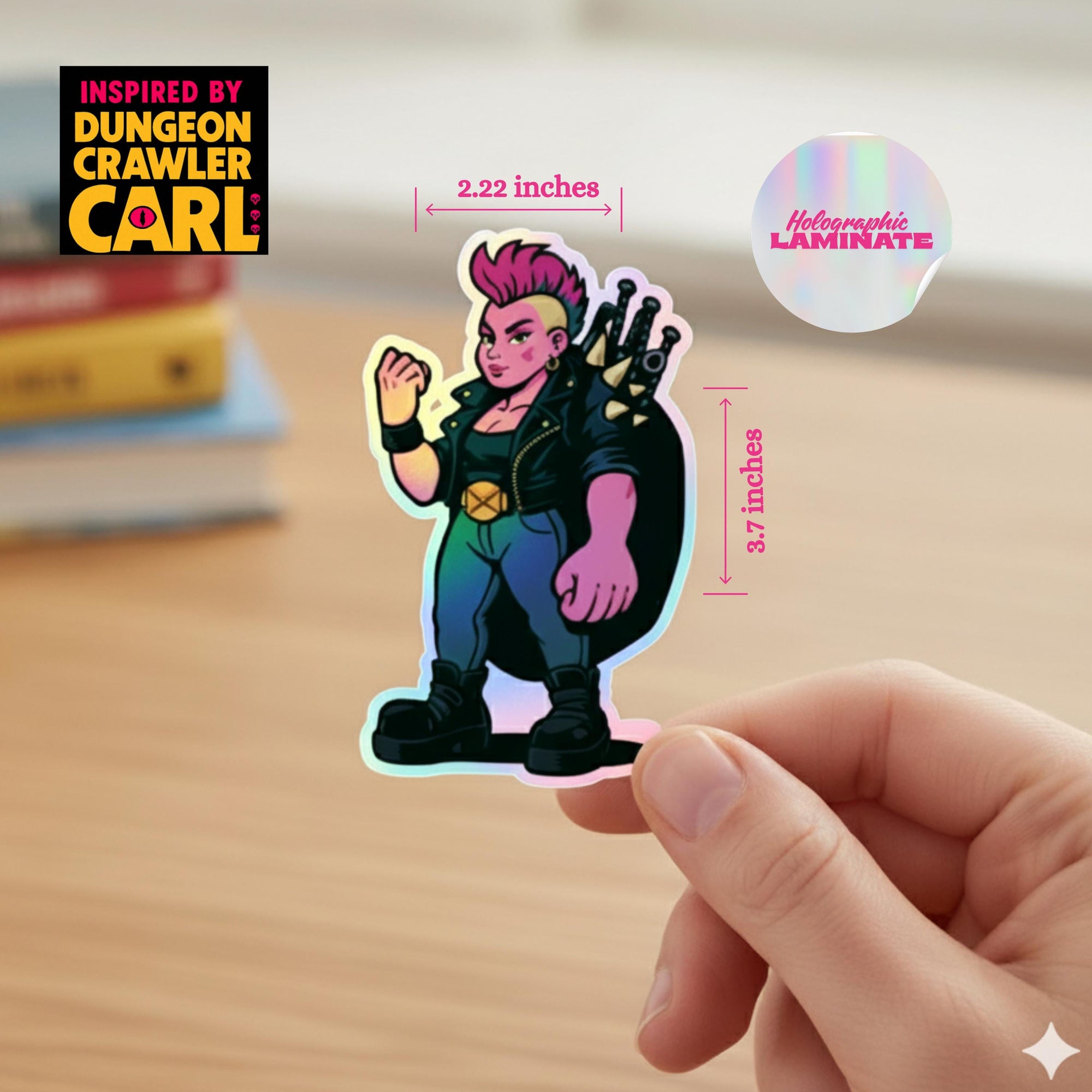 Katia Grim Sticker: Dungeon Crawler Carl Fan Art, Holographic Vinyl