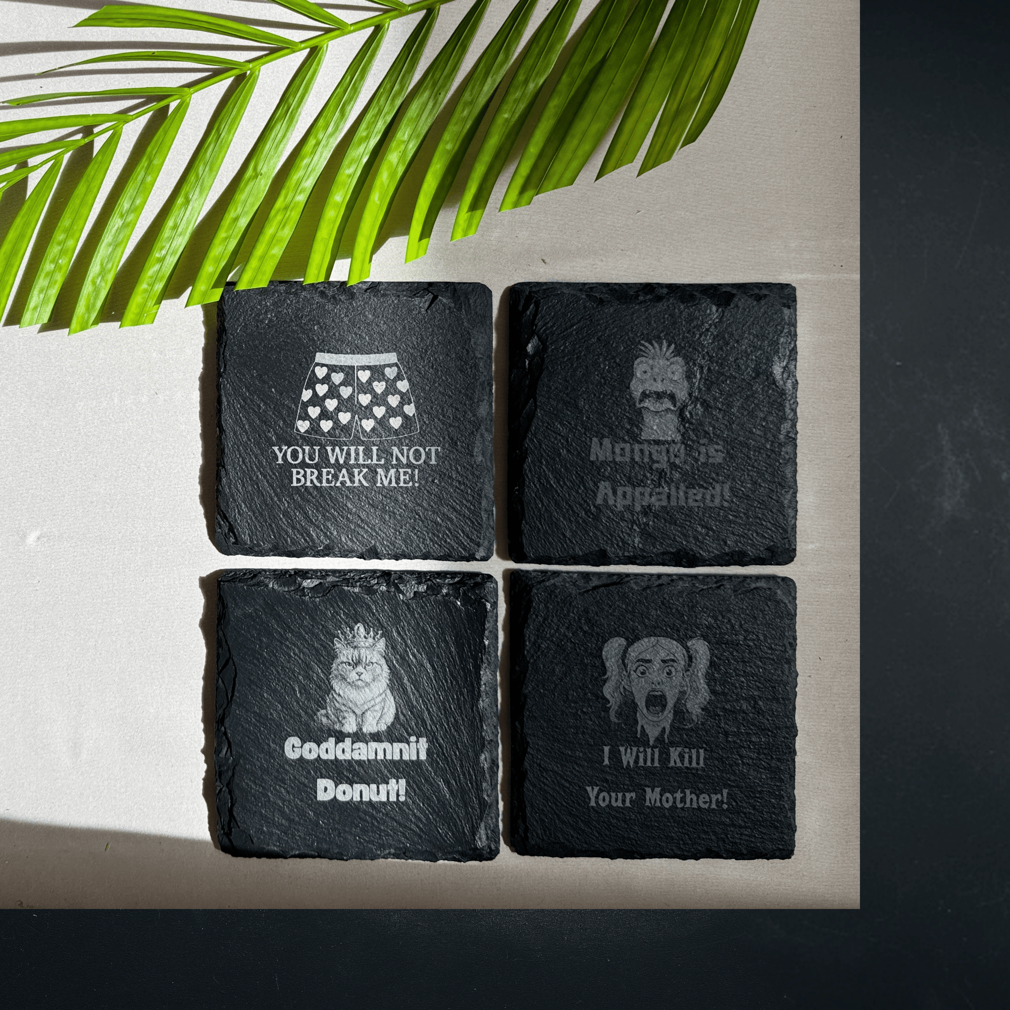 Dungeon Crawler Carl Coasters – Set of 4 Slate Laser Engraved