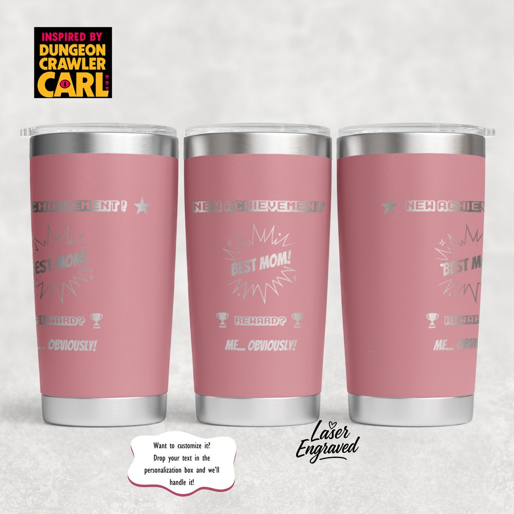 Dungeon Crawler Carl Tumbler | New Achievement Mug | Gift for Mom | Sarcastic Mother's Day Gift | Princess Donut and Mongo