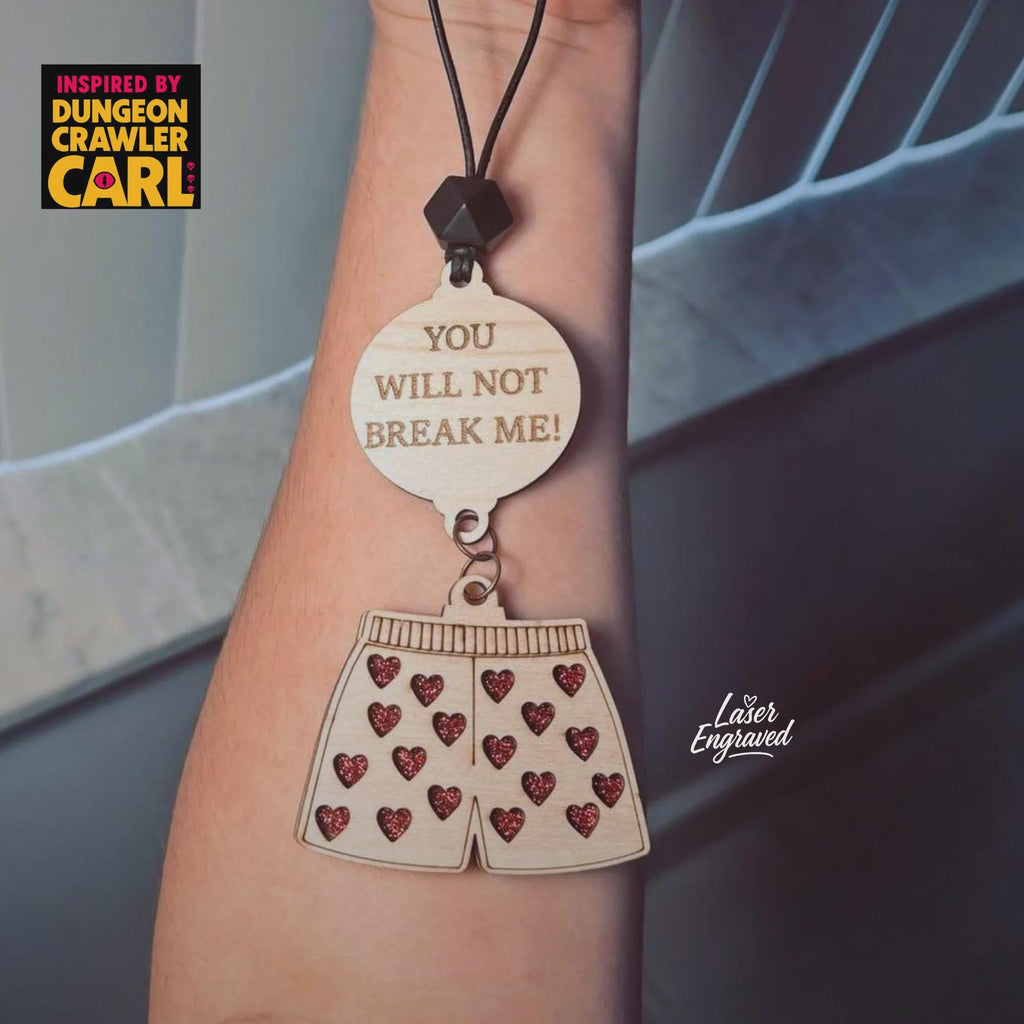 Dungeon crawler carl inspired car charm – "you will not break me and quot;