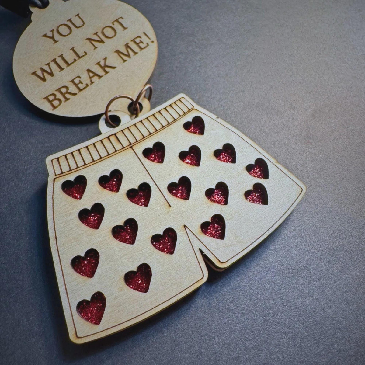 Dungeon crawler carl inspired car charm – "you will not break me and quot;