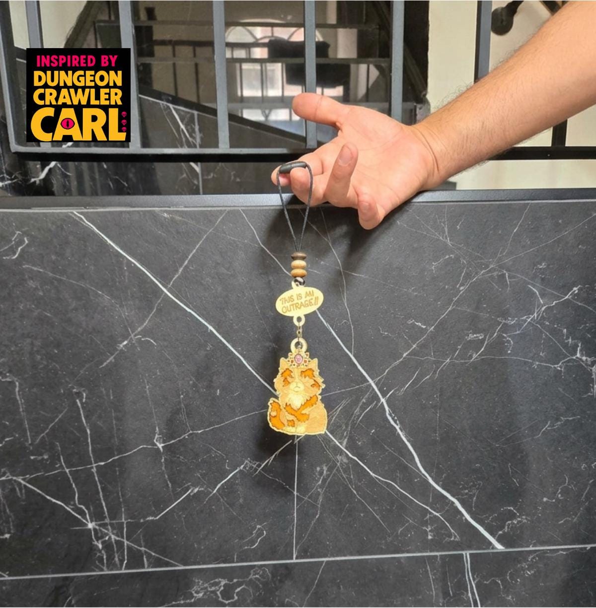 Dungeon crawler carl inspired car charm – princess donut "this is an outrage and quot;