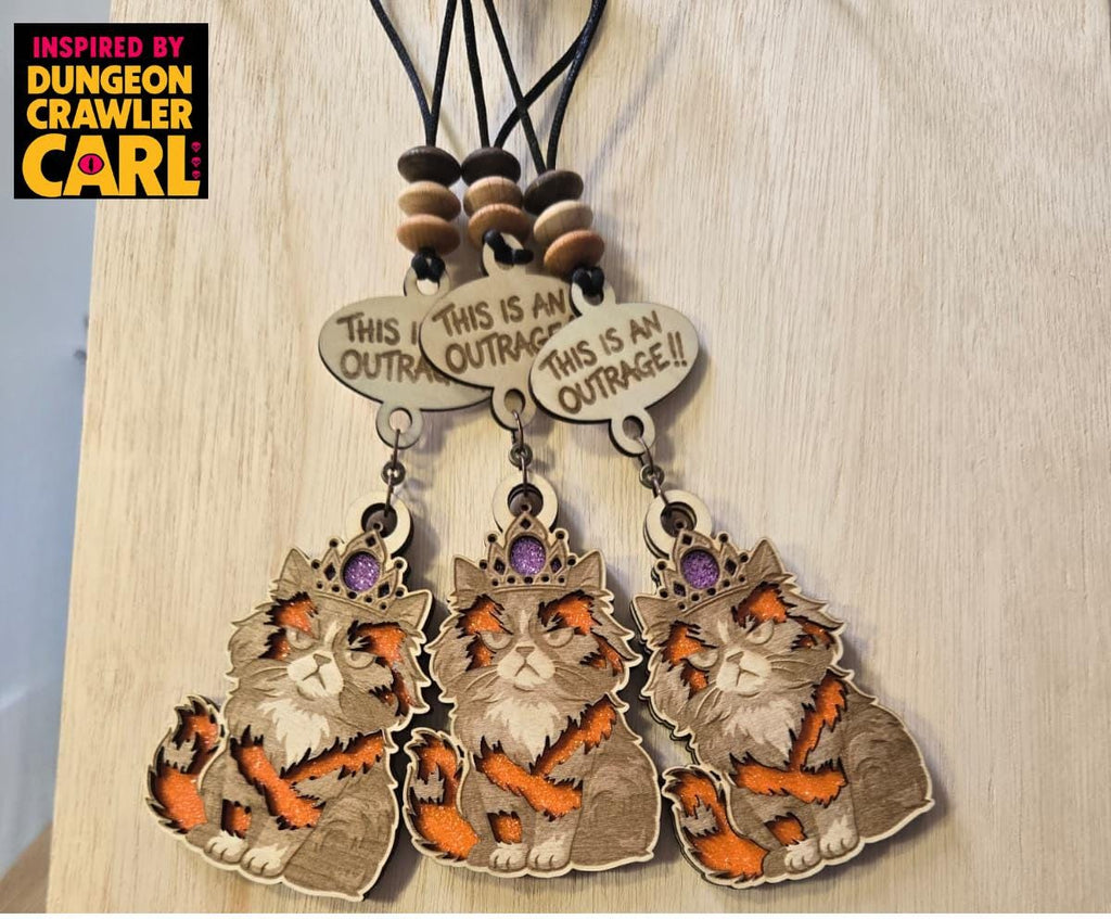Dungeon crawler carl inspired car charm – princess donut "this is an outrage and quot;
