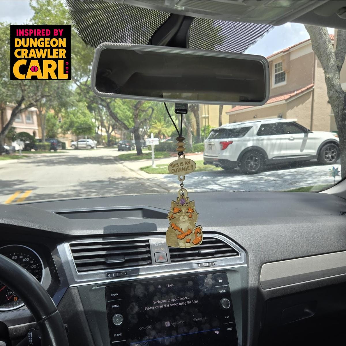 Dungeon crawler carl inspired car charm – princess donut "this is an outrage and quot;