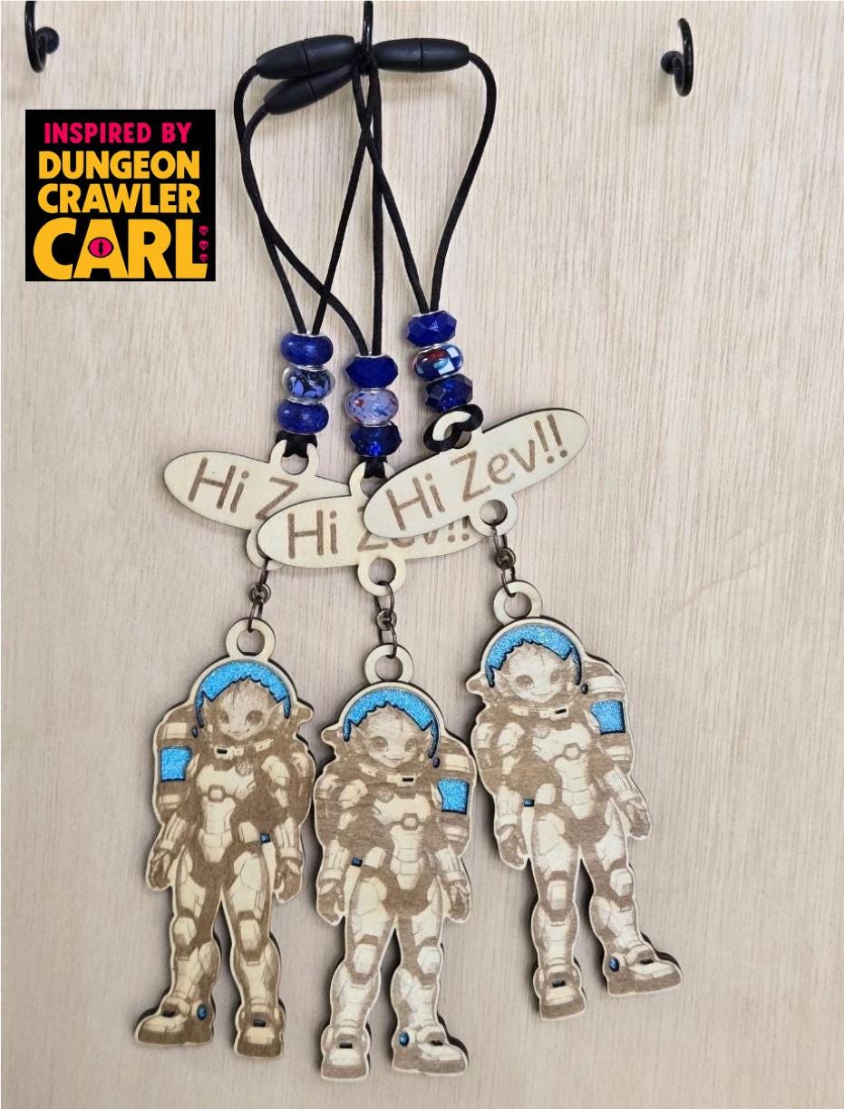 Dungeon crawler carl inspired car charm – Zev