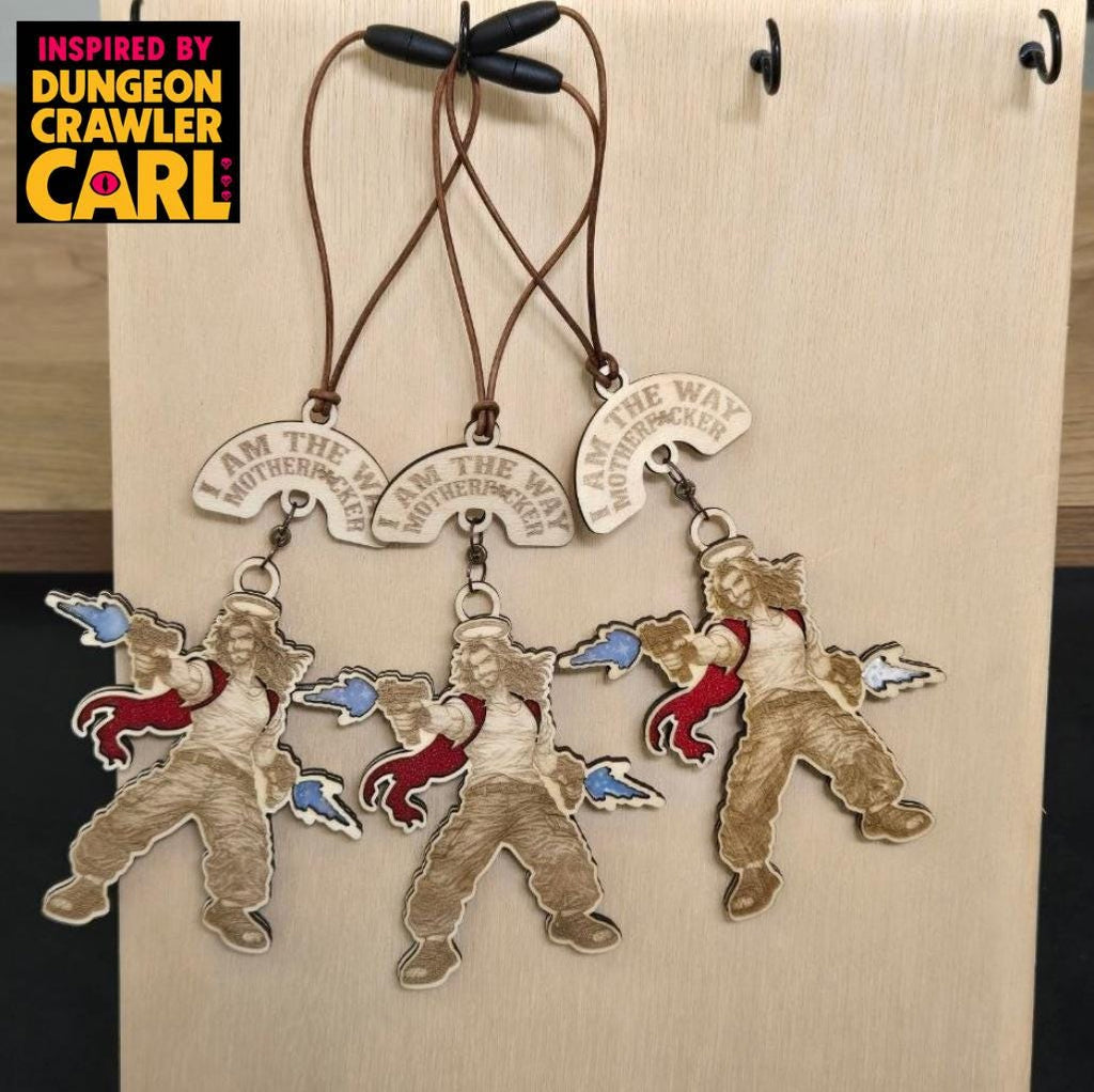 Dungeon crawler carl inspired car charm – Uzi Jesus