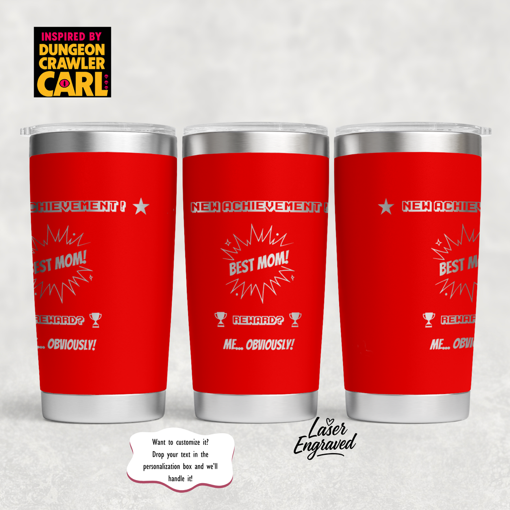 Dungeon Crawler Carl Tumbler | New Achievement Mug | Gift for Mom | Sarcastic Mother's Day Gift | Princess Donut and Mongo