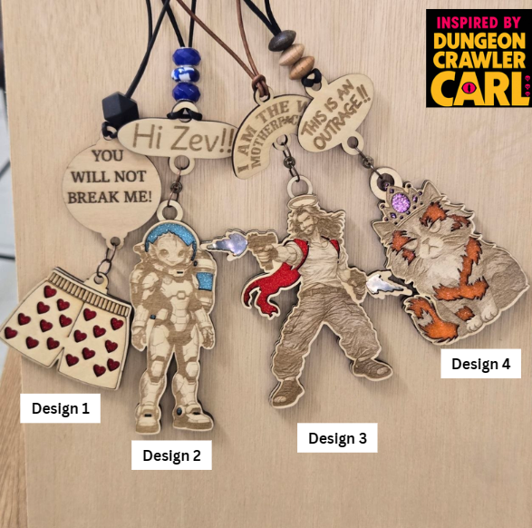 Dungeon crawler carl inspired car charm – "you will not break me and quot;