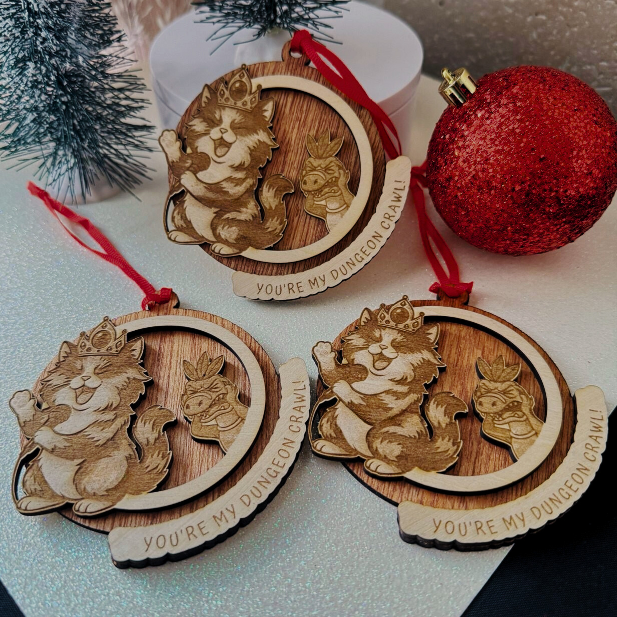 Christmas Dungeon Crawler Carl Ornament – Princess Donut “You’re My Dungeon Crawl” – Handmade