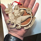 Dungeon Crawler Carl Ornament – Princess Donut & Mongo Handmade Laser Engraved Wood Christmas Ornaments