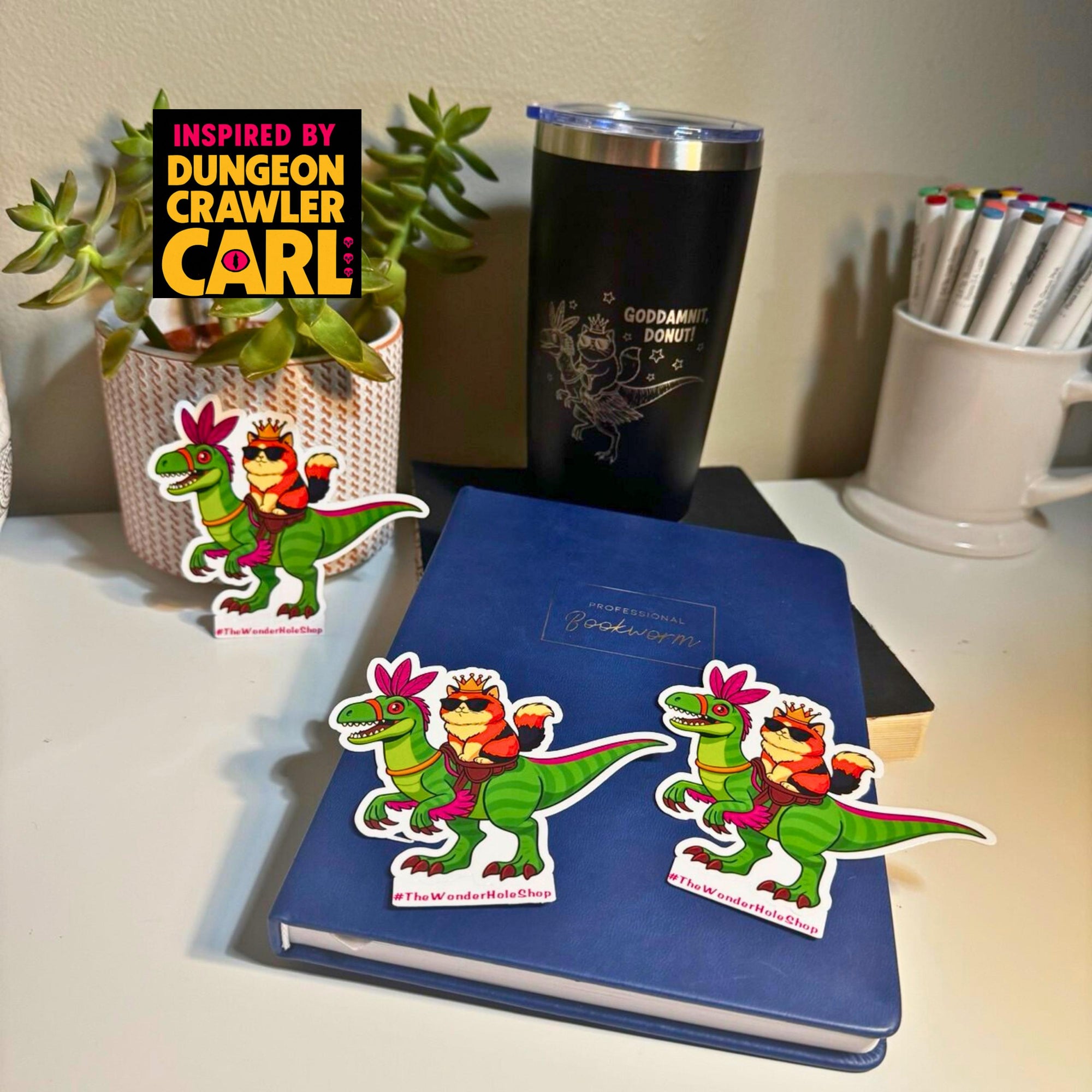 Dungeon Crawler Carl Sticker | Princess Donut & Mongo Vinyl, Waterproof Durable Sticker