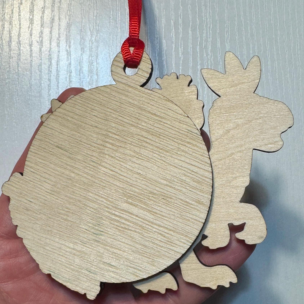 Dungeon Crawler Carl Ornament – Princess Donut & Mongo Handmade Laser Engraved Wood Christmas Ornaments