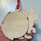 Dungeon Crawler Carl Ornament – Princess Donut & Mongo Handmade Laser Engraved Wood Christmas Ornaments