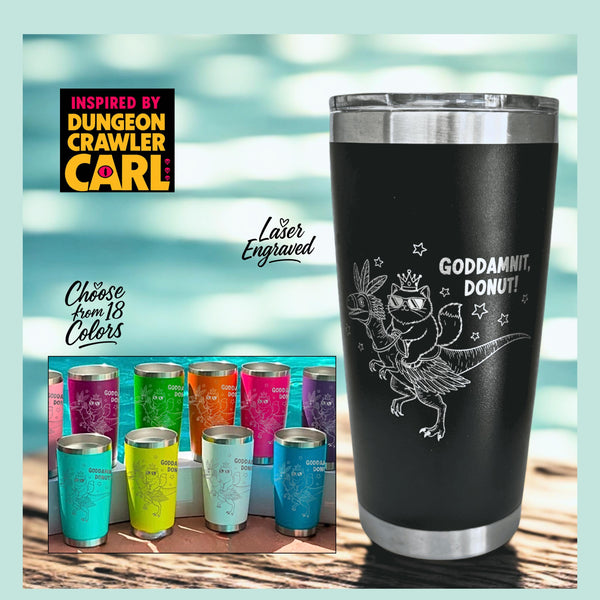 Dungeon Crawler Carl Mug, Princess Donut & Mongo Laser Engraved Tumbler