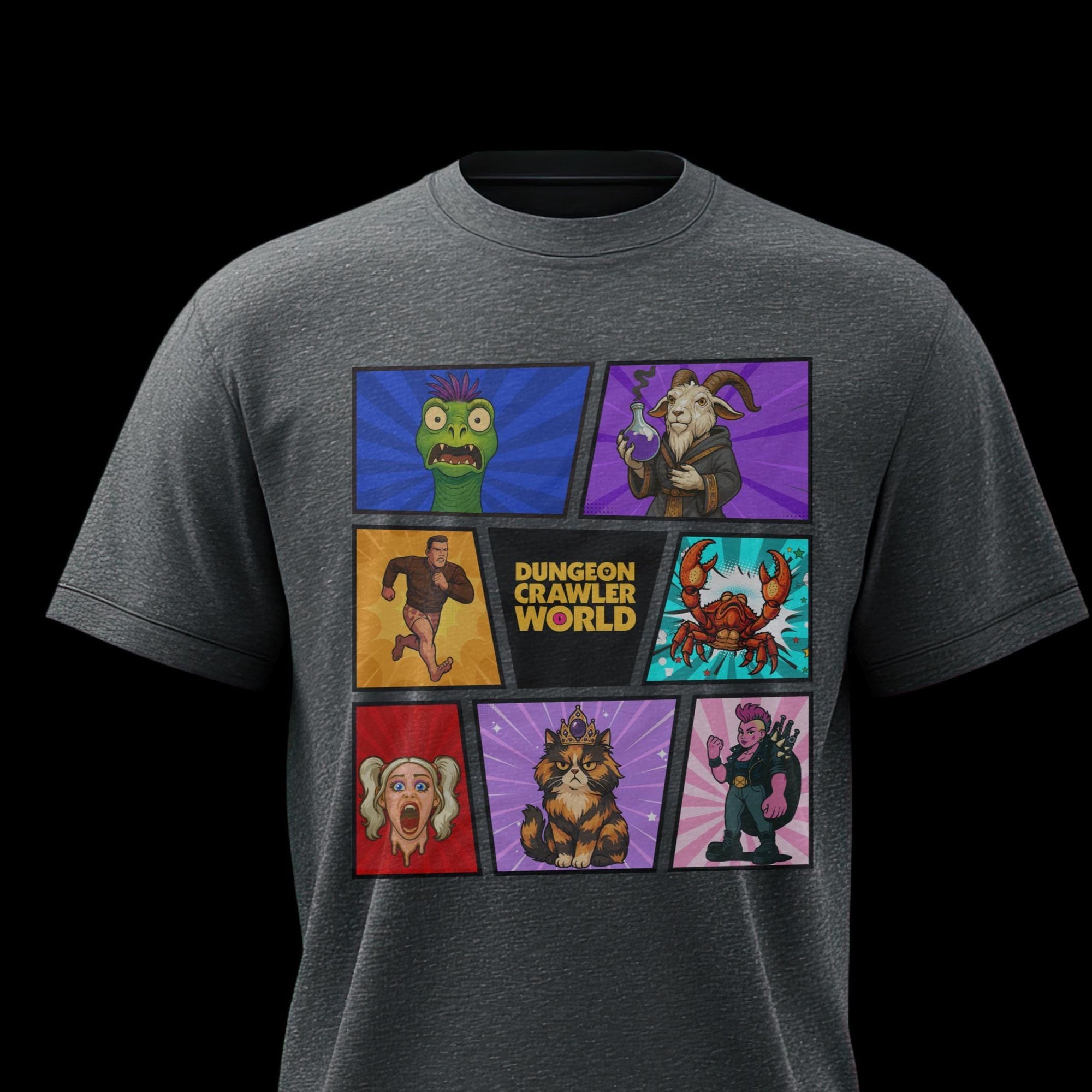 Dungeon Crawler Carl t-shirt on model - premium quality LitRPG book fan apparel